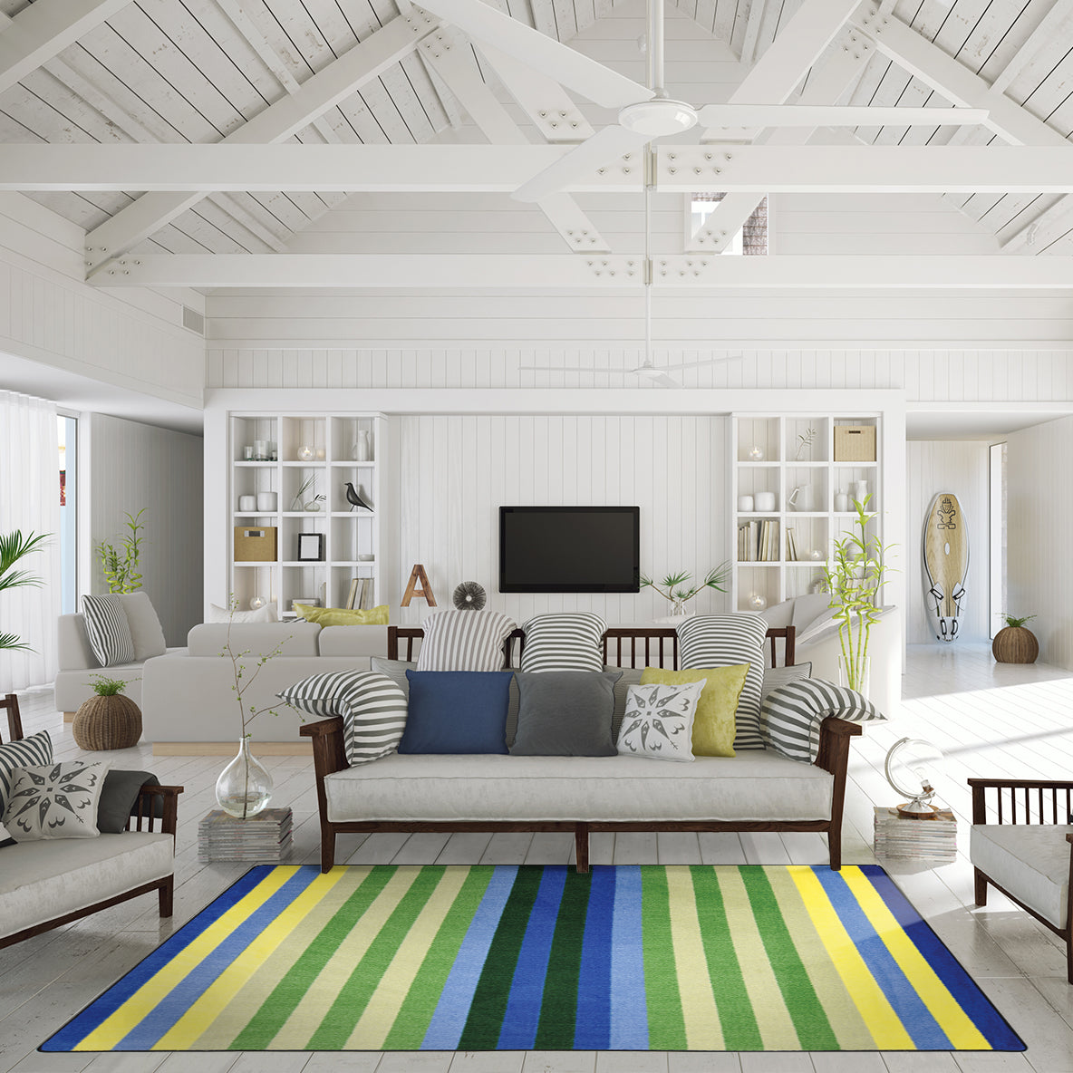 Sea Glass 5'4" x 7'8" area rug in color Multi