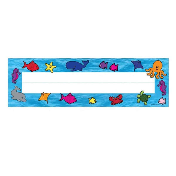 Picture Name Plates - 9.5"x2 7/8", 36 ct., Sea Life