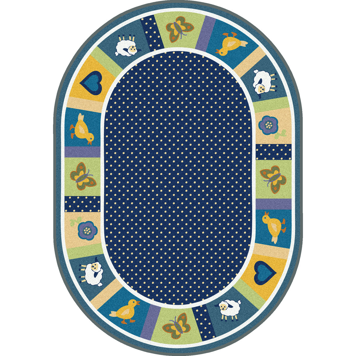 Seeing Spots 10'9" x 13'2" Oval area rug in color Bold