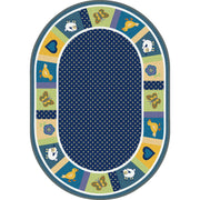 Seeing Spots 10'9" x 13'2" Oval area rug in color Bold