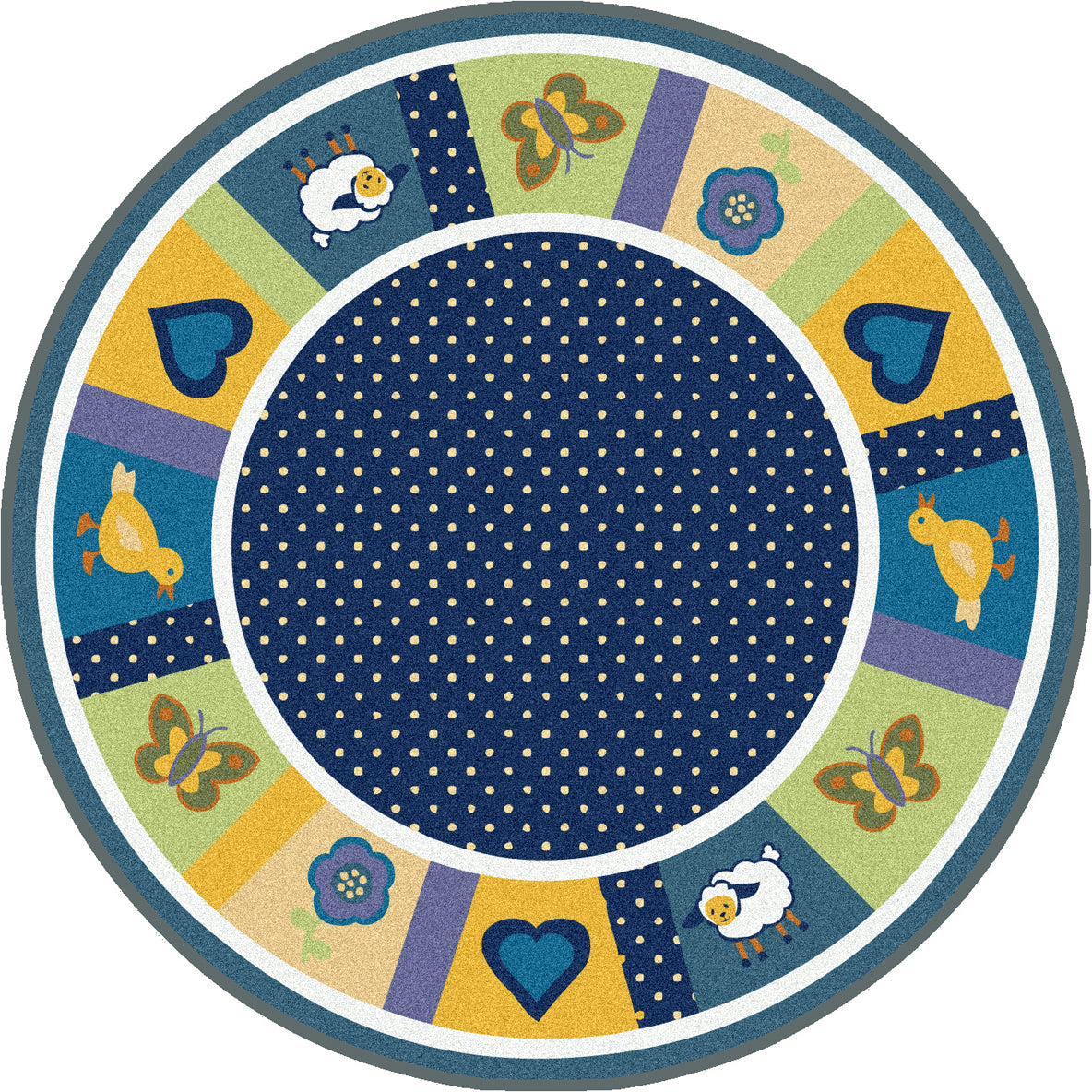 Seeing Spots 7'7" Round area rug in color Bold