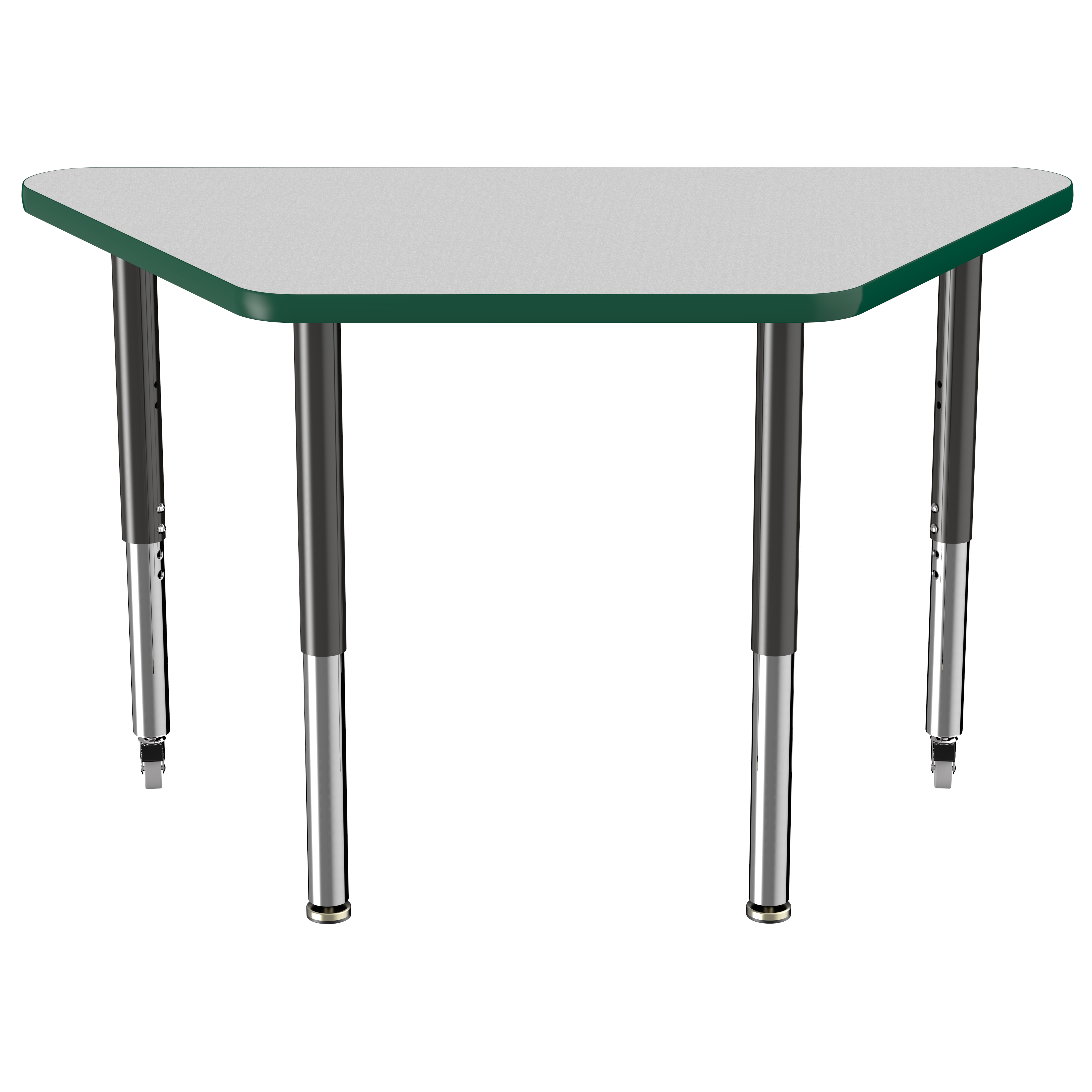 24" x 48" Trapezoid T-Molding Activity Table with Adjustable Super Legs - Gray/Green/Black