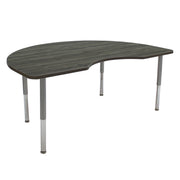 48" x 72" Kidney La Madera Activity Table with Adjustable Super Legs - Gray Wood/Silver