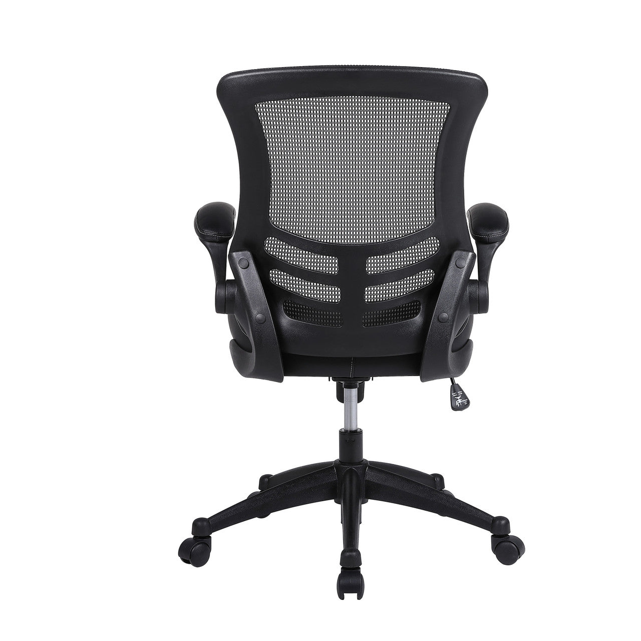 OfficeSource Serene 2.0 Bonded Leather Flip Arm Task Chair - Black
