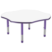 48" x 48" Clover Dry-Erase Activity Table with Adjustable Chunky Legs - Whiteboard/Eggplant/Purple