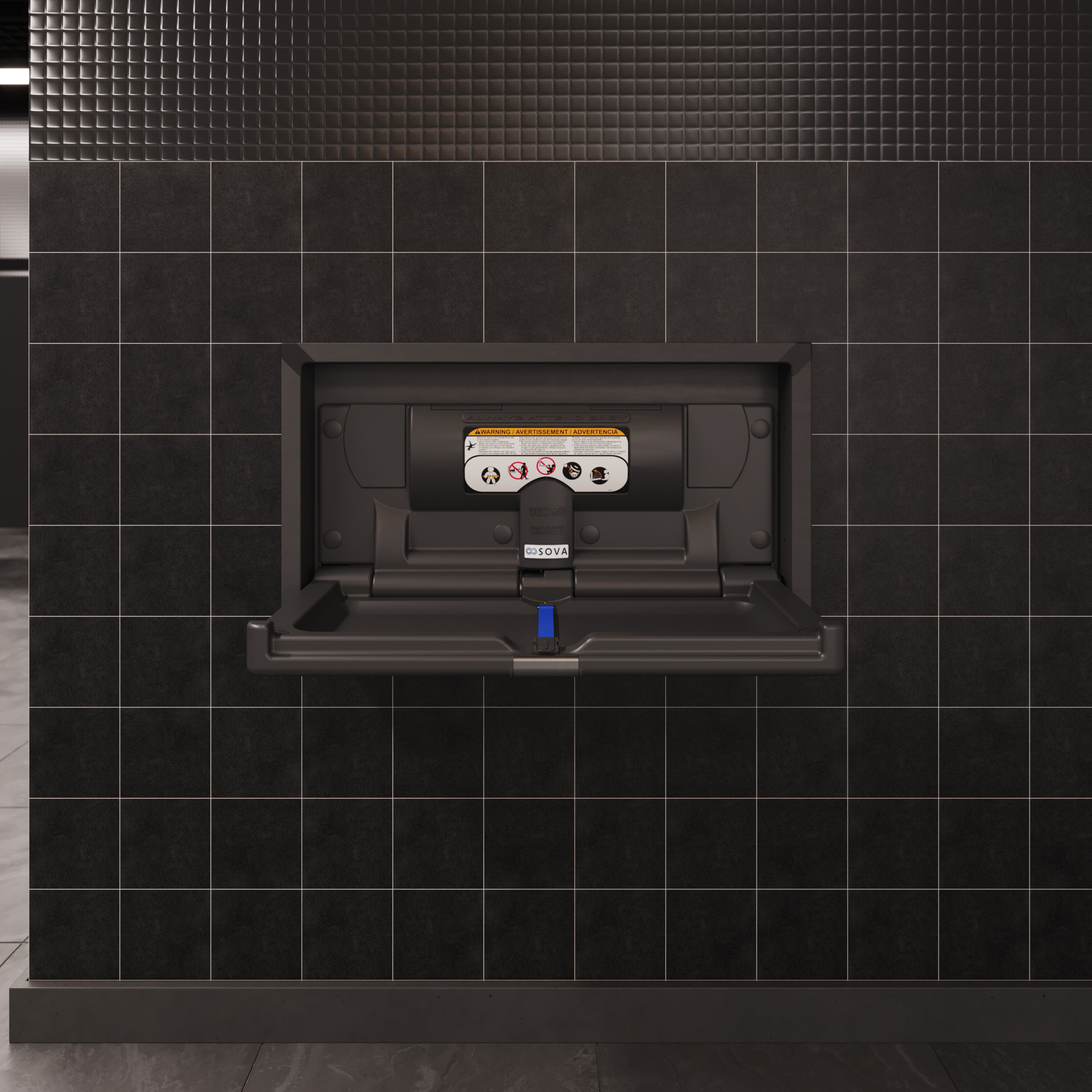 Origin Horizontal Recessed with Stainless Frame - Black/Black Stainless Steel