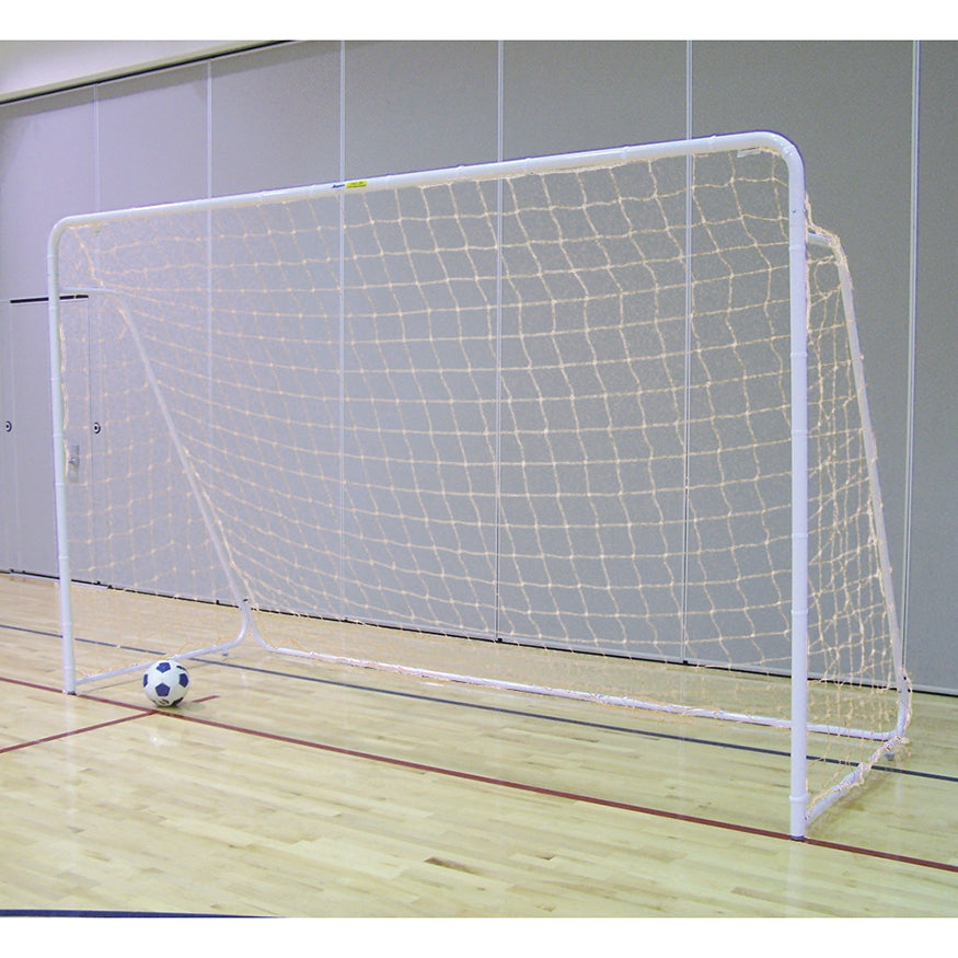 Soccer Goal (Indoor/Outdoor) - Steel - Folding Soccer Goal (7 ft.H x 12 ft.W x 4 ft.D) - Portable - Youth/Junior (White)