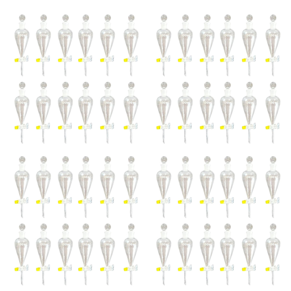 Funnel, Separatory, Borosilicate Glass, Glass Stopcock, 100ml, Case of 48