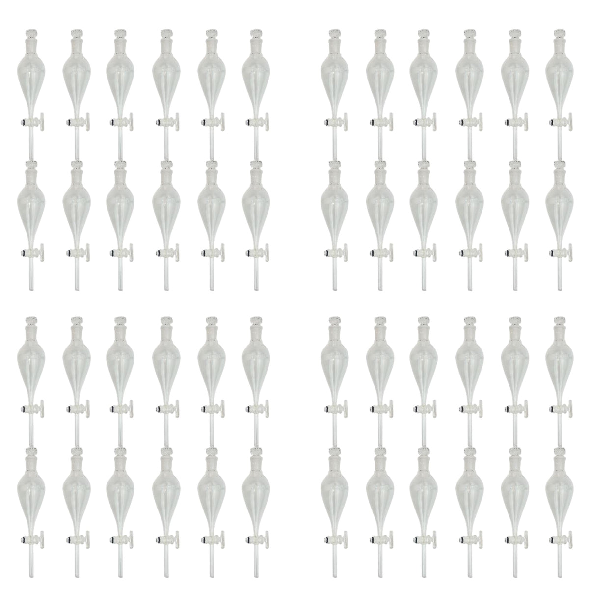 Funnel, Separatory, Borosilicate Glass, Glass Stopcock, 125ml, Case of 48