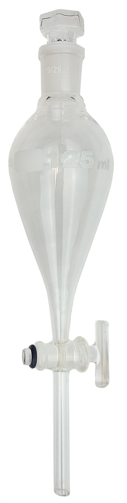 Funnel, Separatory, Borosilicate Glass, Glass Stopcock, 125ml, Case of 48