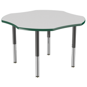 48" x 48" Clover T-Molding Activity Table with Adjustable Super Legs - Gray/Green/Black