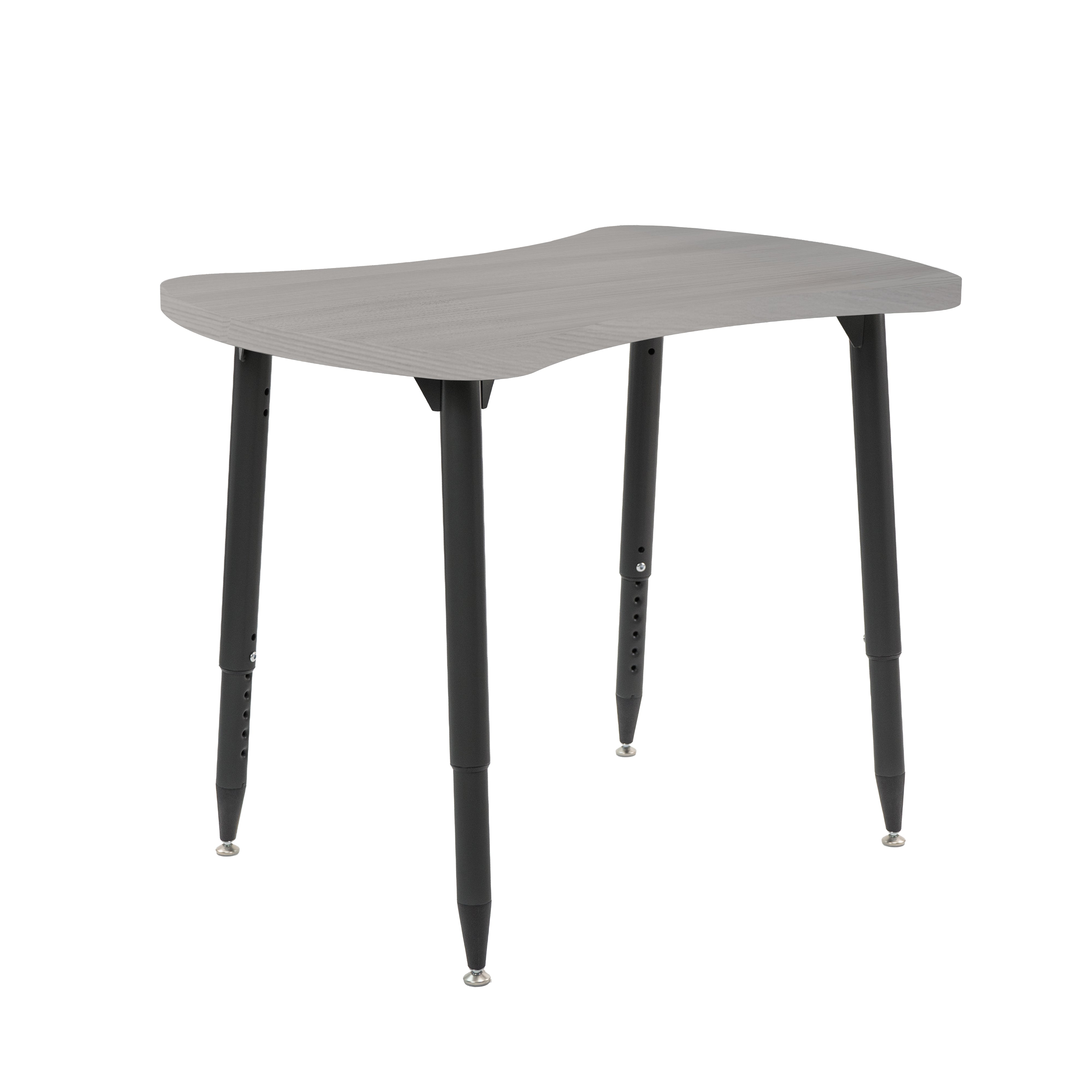 Adapte 25" x 37" Bowtie Woodgrain Activity Table with Adjustable Tapered Legs - Light Gray Wood/Black