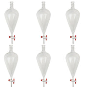Separatory Funnel with PTFE Stopcock and Ground Glass Stopper, 2000ml Capacity, Case of 6