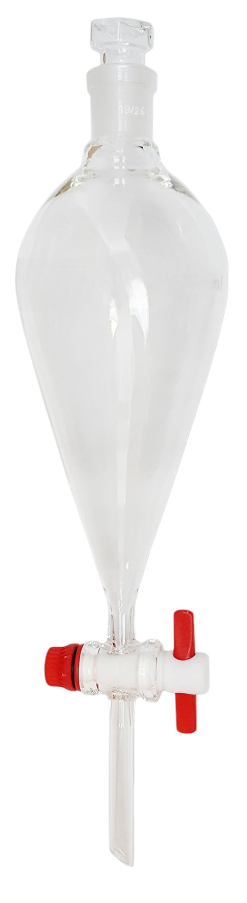 Separatory Funnel with PTFE Stopcock and Ground Glass Stopper, 250ml Capacity, Case of 12