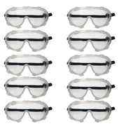 Safety Goggles with Indirect Vents, Adult Size, Pack of 10