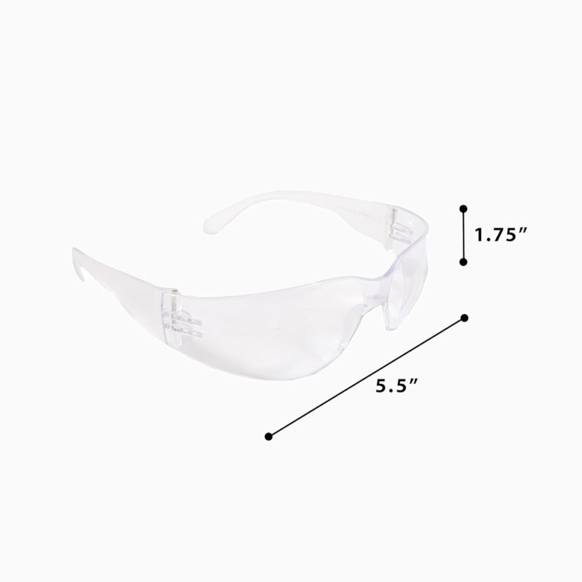 Safety Glasses. High Impact Resistance, UV 385 protection, Anti-Scratch Coated Lens, Frame & Lens Polycarbonate, Clear Color, Pack of 12