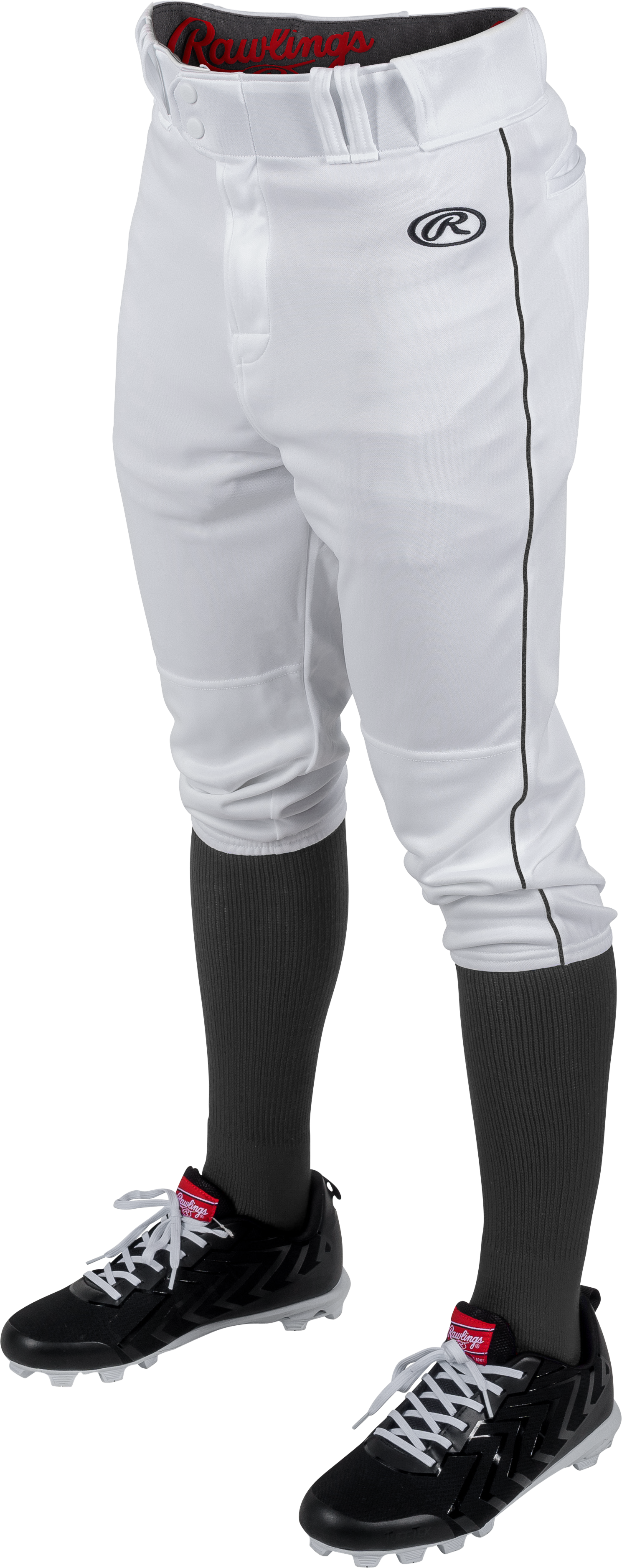 Rawlings Youth Launch Piped Knicker Pant - Small - White/Black