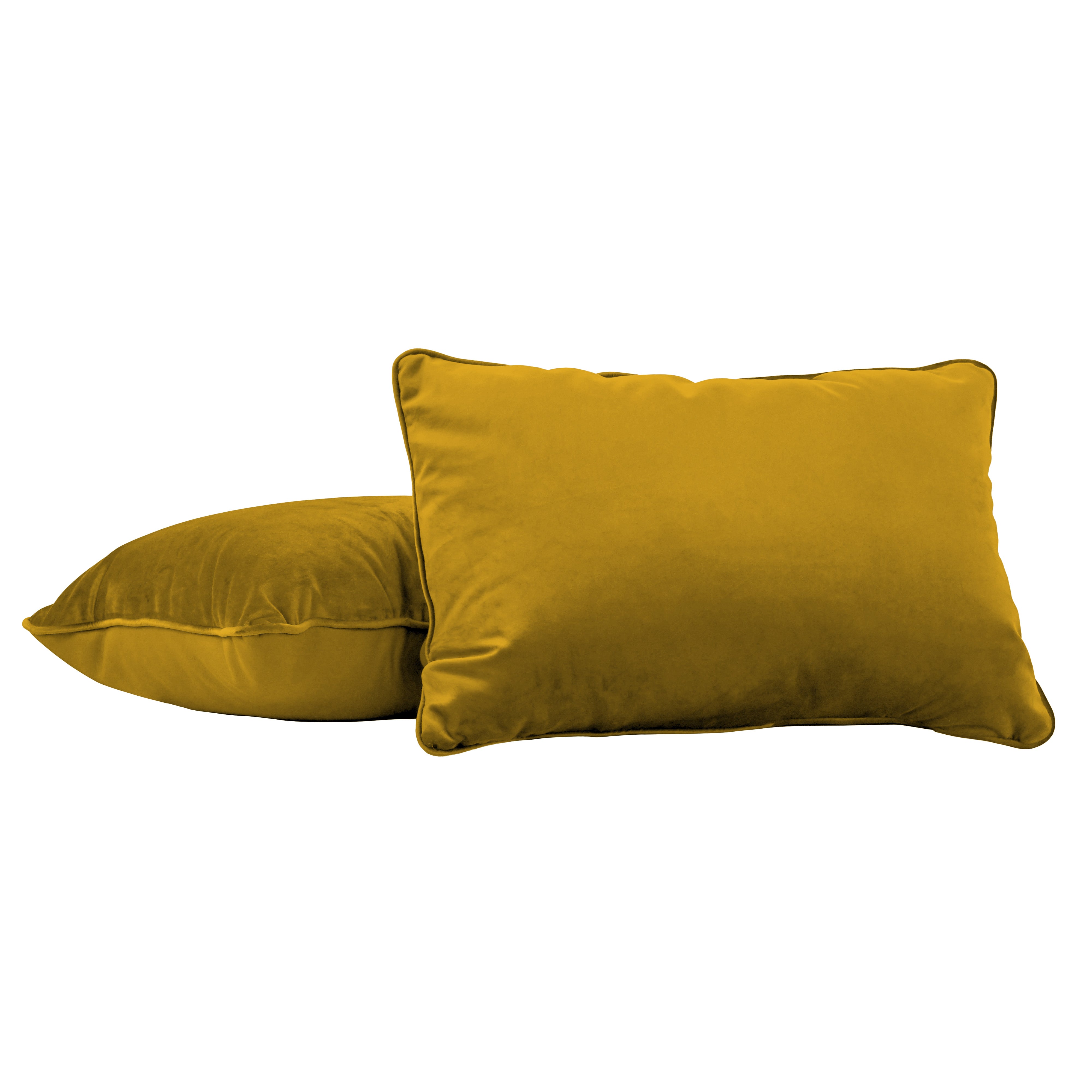 16" x 24" Rectangle Lumbar Microfiber and Faux Leather Pillow with Piping, 2-Piece - Dijon