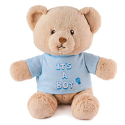 GUND “It's a Boy” Sustainable Message Bear with Blue T-Shirt, Teddy Bear Made from 100% Recycled Materials for Ages 1 and Up, Tan, 12”