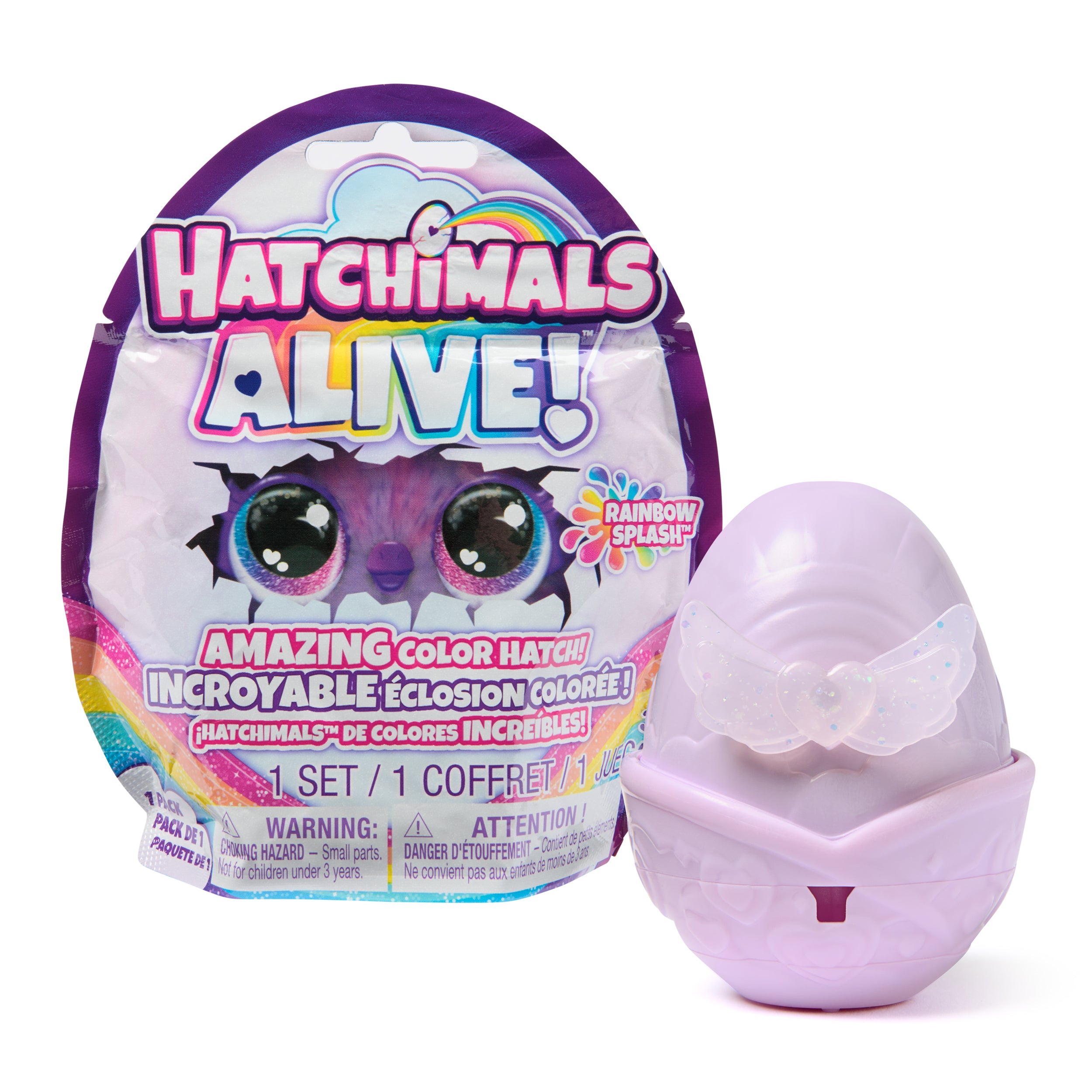 Hatchimals Alive, Rainbow Splash 1-Pack Blind Box Surprise Toy Style May Vary, Color Reveal Egg, Kids Toys for Girls & Boys Ages 3+
