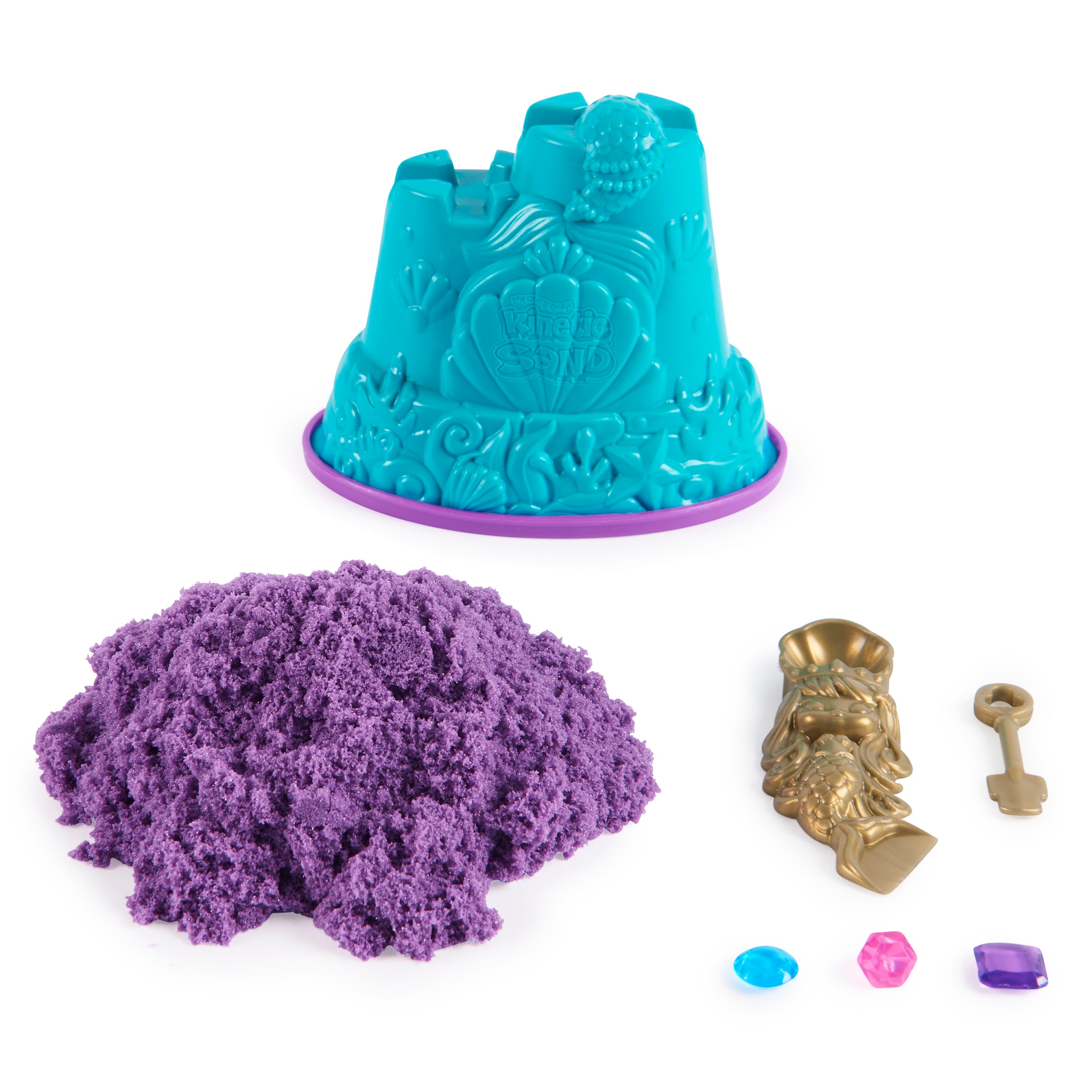 Kinetic Sand Shimmer, Mermaid Treasure with 6oz of Shimmer Kinetic Sand Styles May Vary, Surprise Hidden Tool, Play Sand Sensory Toys for Kids 3 and Up