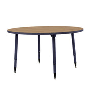 Adapte 48" Round Thermofused Activity Table with Adjustable Tapered Legs - Pasadena Oak/Navy