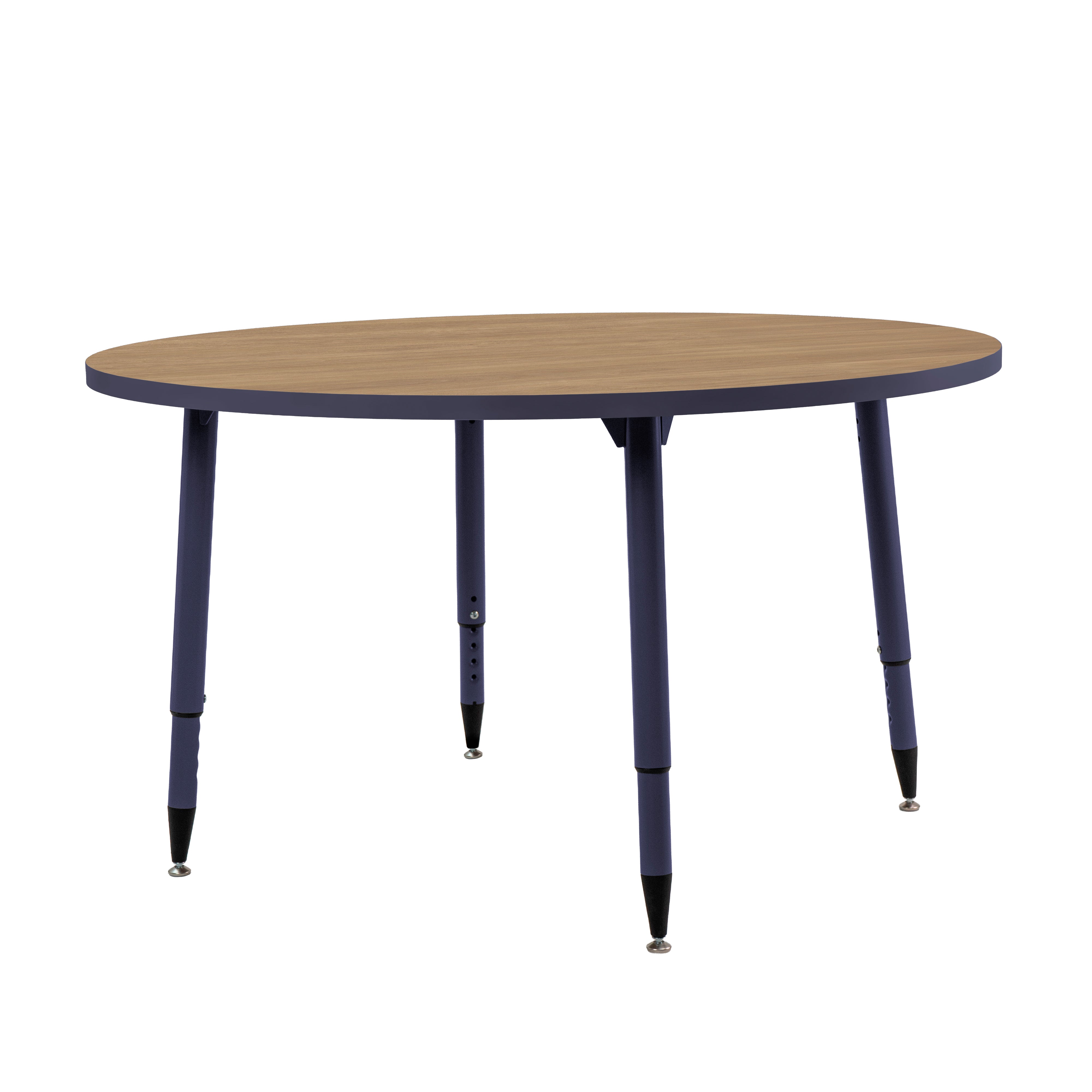 Adapte 48" Round Thermofused Activity Table with Adjustable Tapered Legs - Pasadena Oak/Navy