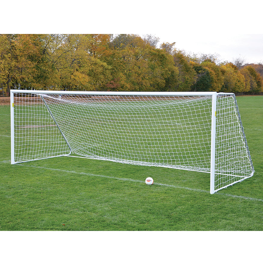 Soccer Goals - Classic Official Round Goal (8 ft.H x 24 ft.W x 4 ft.B x 10 ft.D) - NFHS, NCAA, FIFA Compliant