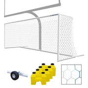 Soccer Goals - Nova  Premier Adjustable Goal Package (8 ft.H x 24 ft.W x 4 ft.B x 10 ft.D) - NCAA, NFHS, FIFA, and ASTM Compliant  (White)