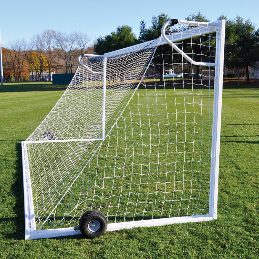 Soccer Goals - Nova  Premier Adjustable Goal Package (8 ft.H x 24 ft.W x 4 ft.B x 10 ft.D) - NCAA, NFHS, FIFA, and ASTM Compliant  (White)