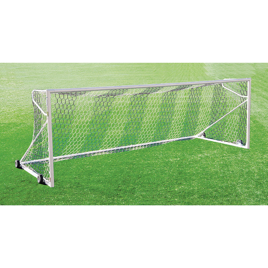 Soccer Goals - Nova  Premier Adjustable Goal Package (8 ft.H x 24 ft.W x 4 ft.B x 10 ft.D) - ASTM Compliant  (Black/White)