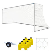 Soccer Goals - Nova  Premier Adjustable Goal Package (8 ft.H x 24 ft.W x 4 ft.B x 10 ft.D) - ASTM Compliant  (White)