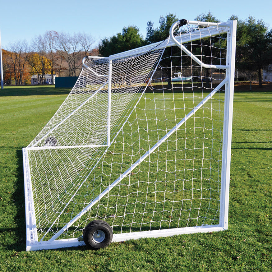Soccer Goals - Nova  Premier Adjustable Goal Package (8 ft.H x 24 ft.W x 4 ft.B x 10 ft.D) - ASTM Compliant  (White)