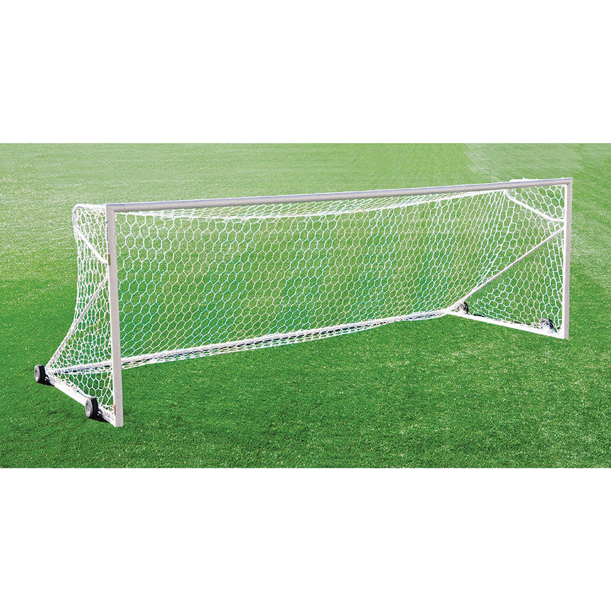 Soccer Goals - Nova  Premier Adjustable Goal Package (8 ft.H x 24 ft.W x 4 ft.B x 10 ft.D) - ASTM Compliant  (White)