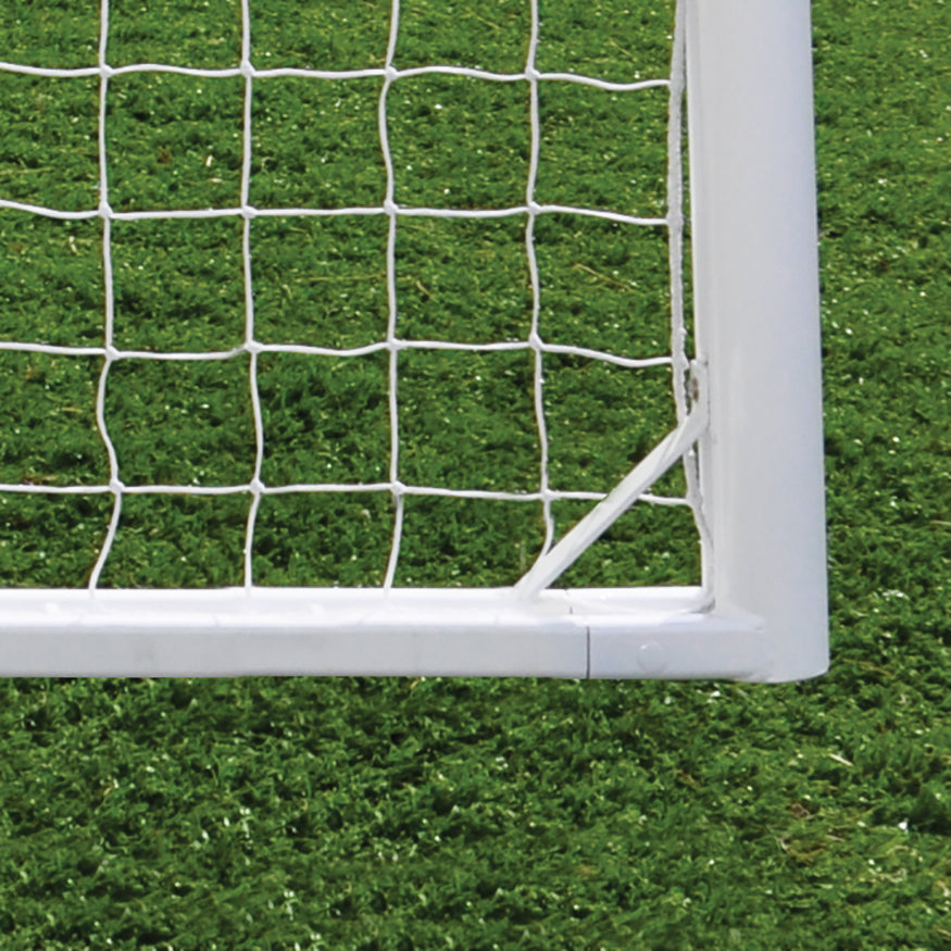 Soccer Goals - Nova  World Cup Goal Package with Black/White Net (8 ft.H x 24 ft.W x 7 ft.B x 8 ft.D) - NFHS, NCAA, FIFA Compliant