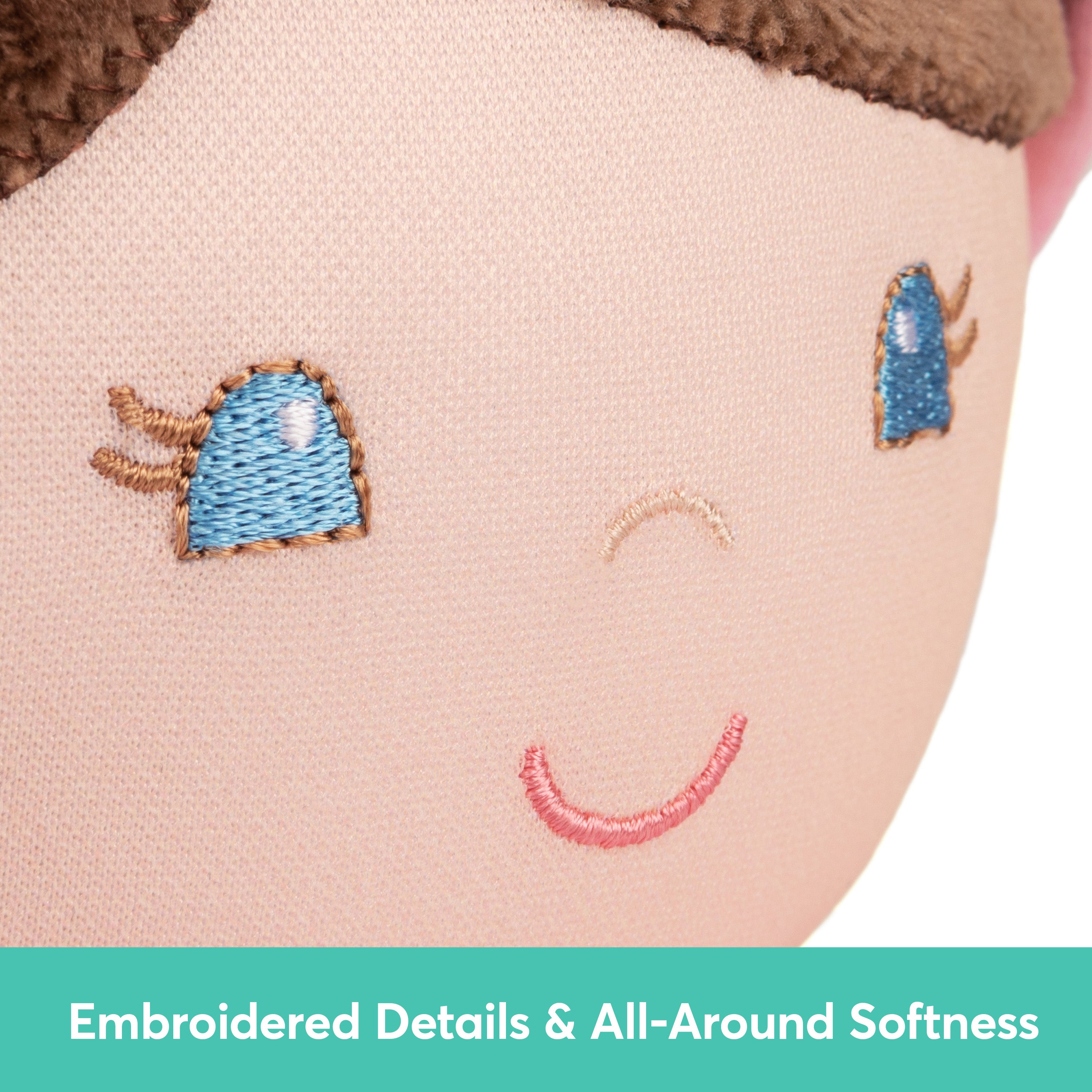 Baby GUND Sustainable Baby Doll, Plush Doll Made from Recycled Materials, For Newborns and Toddlers, Pink, 12”