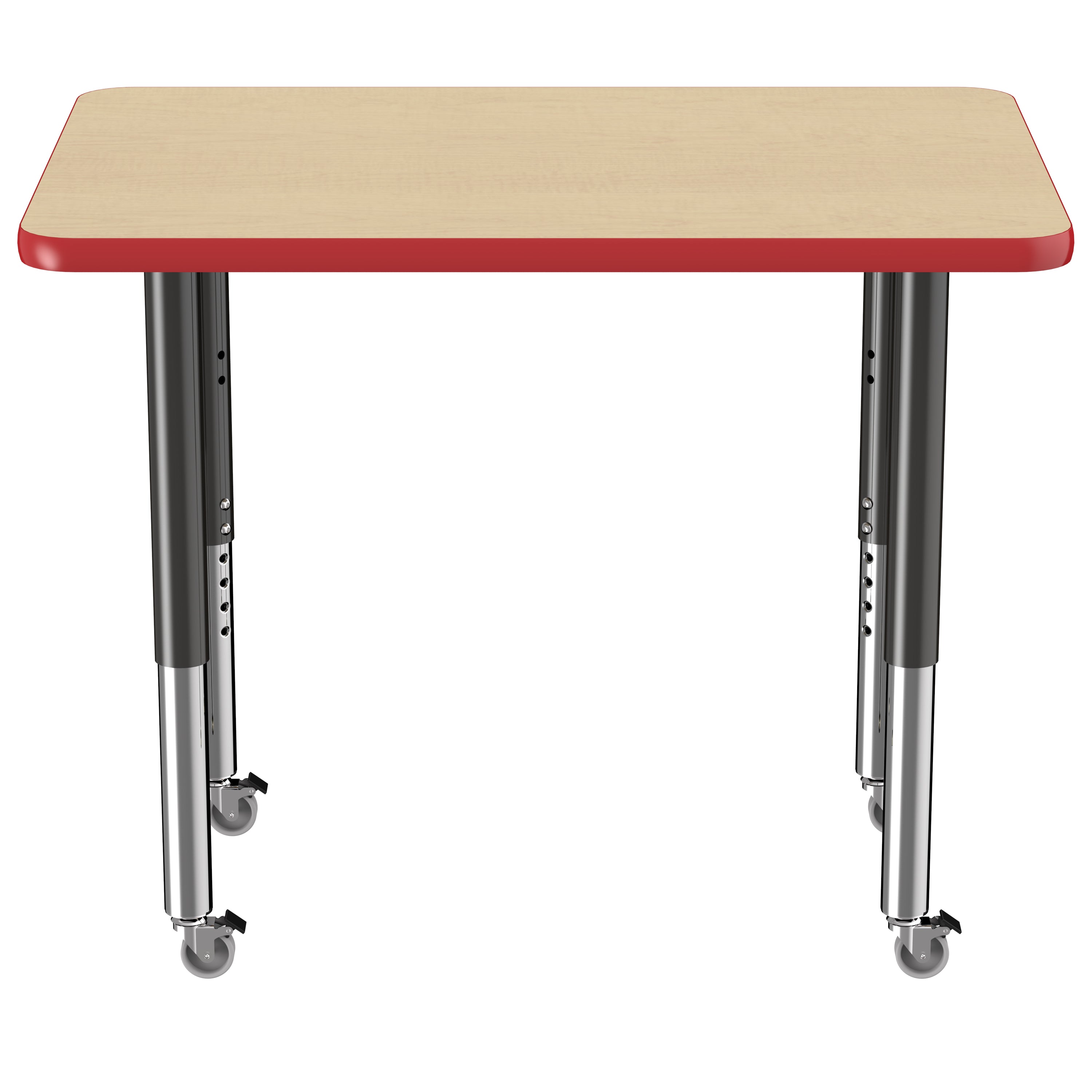 24" x 36" Rectangle T-Molding Activity Table with Adjustable Super Legs - Maple/Red/Black