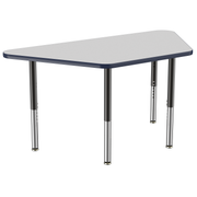 30" x 60" Trapezoid T-Molding Activity Table with Adjustable Super Legs - Gray/Navy/Black