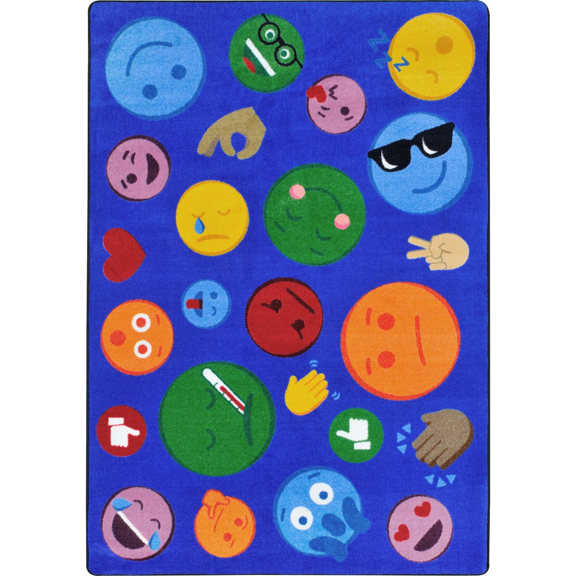 Shake 'Em Up Emojis 5'4" x 7'8" area rug in color Multi