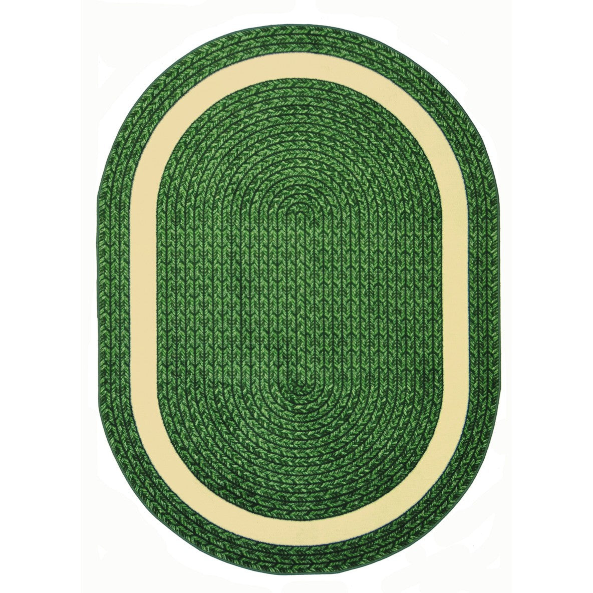 Sharing Circle 3'10" x 5'4" Oval area rug in color Green