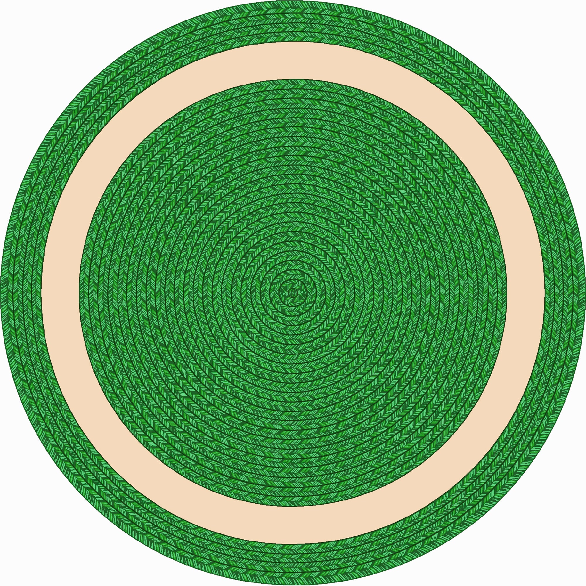 Sharing Circle 5'4" Round area rug in color Green