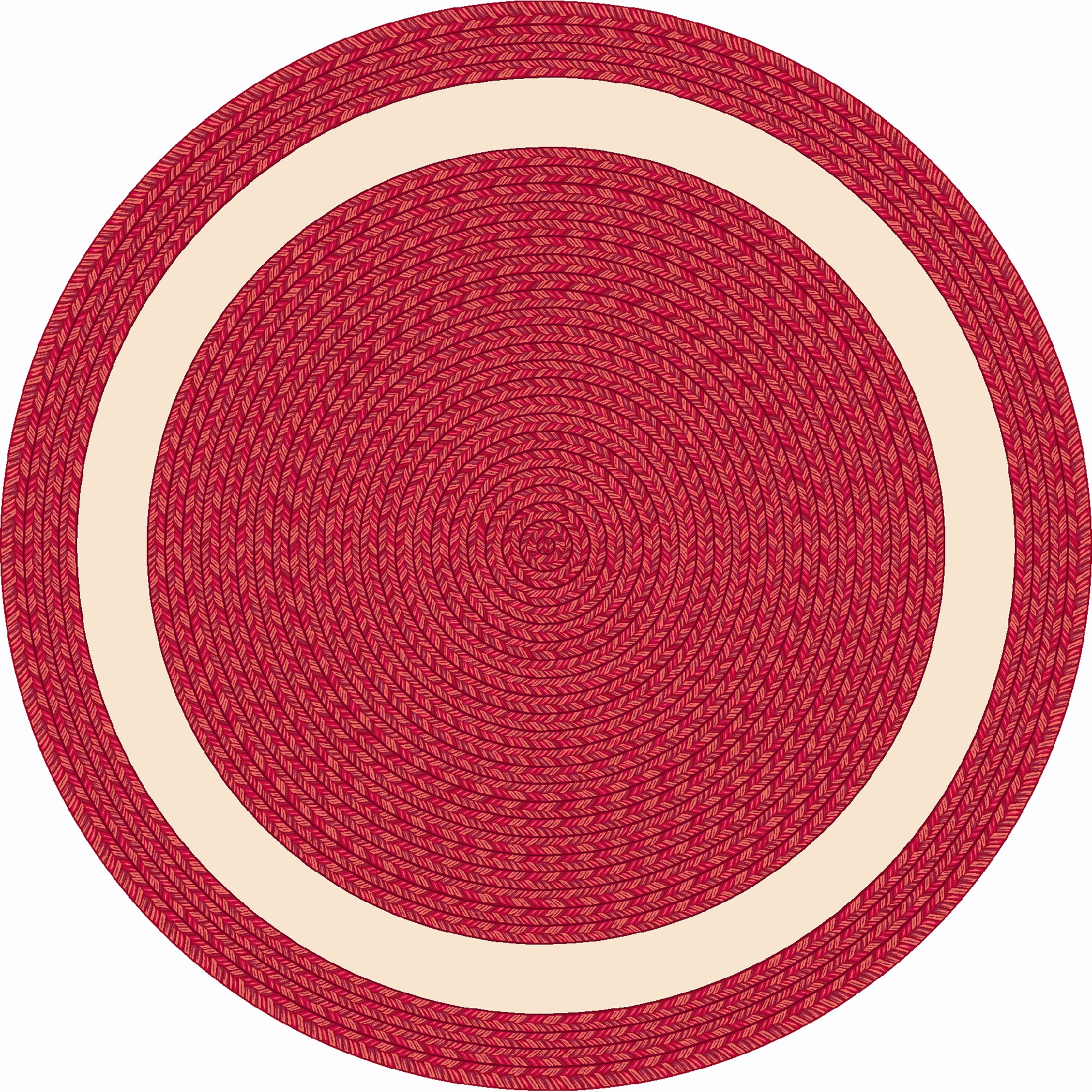 Sharing Circle 7'7" Round area rug in color Red