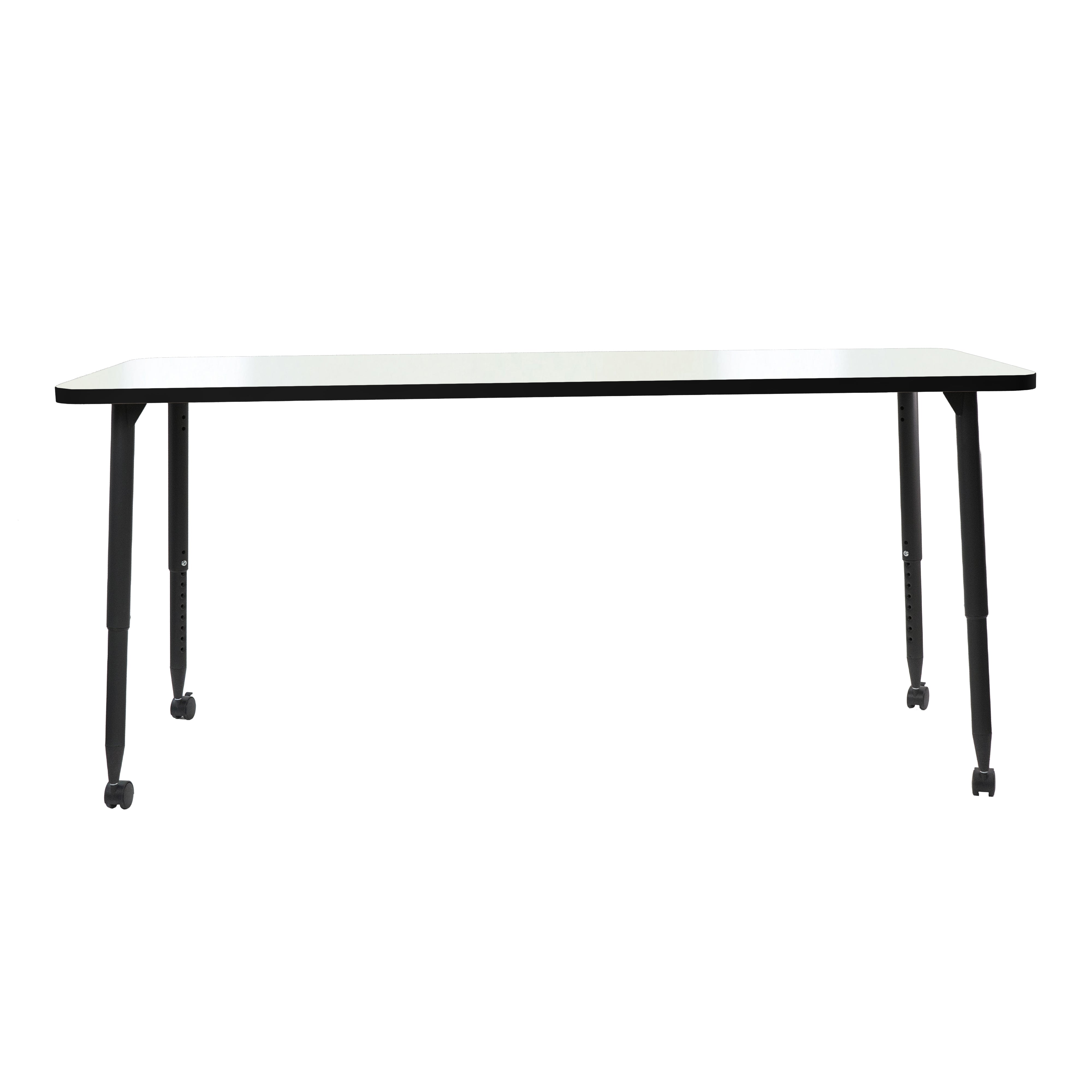 Adapte 30" x 72" Rectangle Dry-Erase Thermofused Activity Table with Adjustable Tapered Legs - Whiteboard/Black