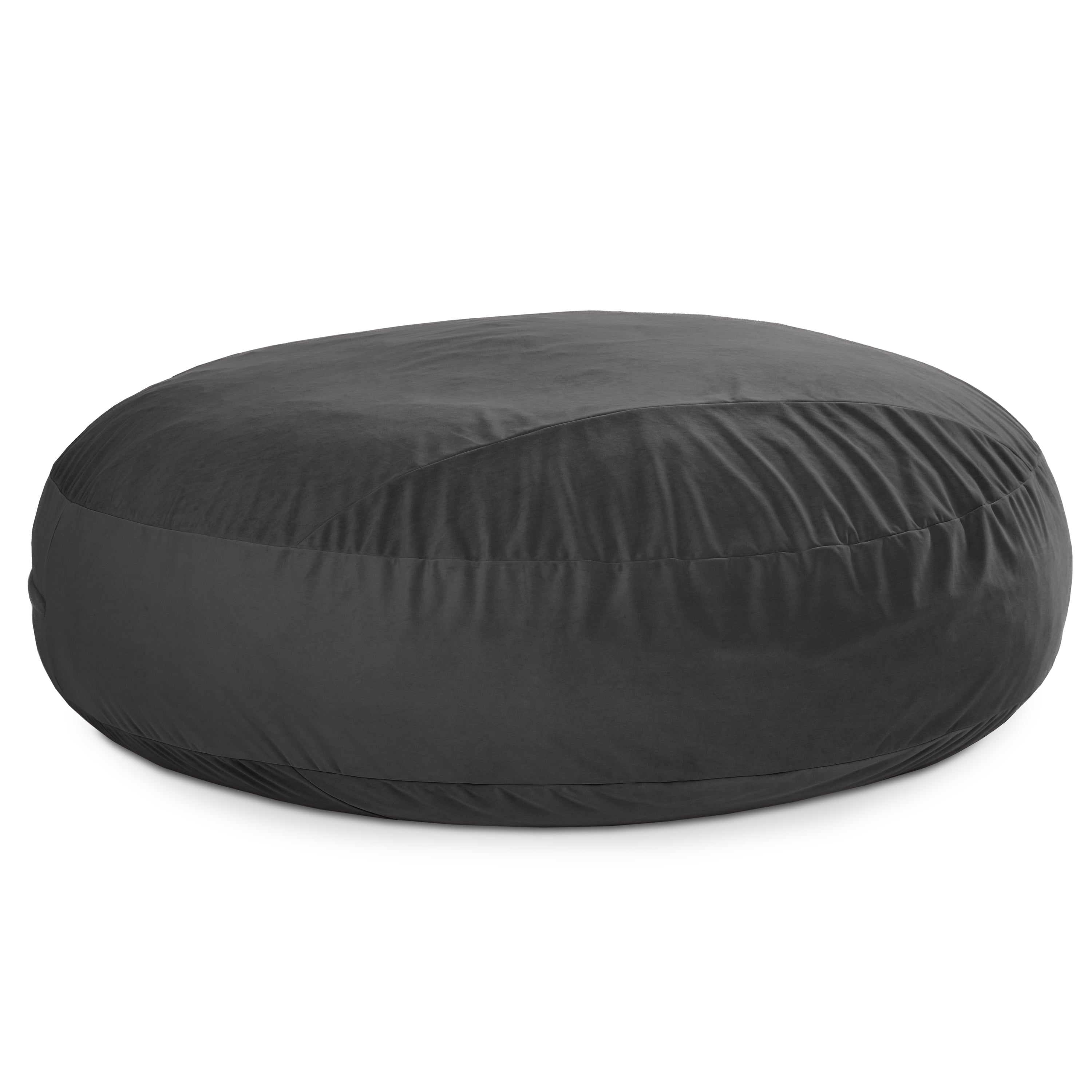 Jaxx 7 Foot Cocoon - 2-in-1 Convertible Bean Bag Bed & Large Bean Bag Chair for Adults, Lush Velvet Black