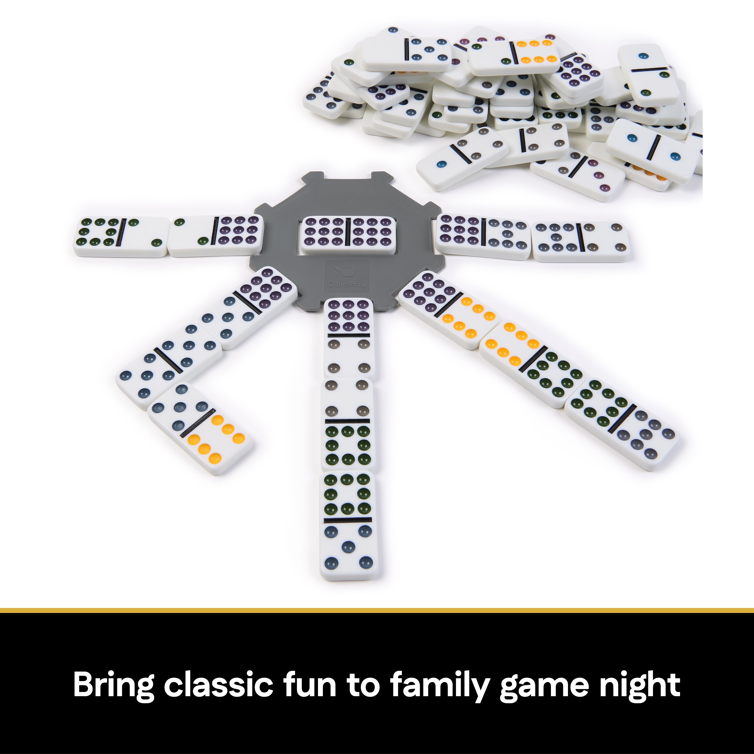 Spin Master Games, Cardinal Classics Double Nine Dominoes Set in Storage Tin, Dominoes for Kids, Classic Game for Adults & Kids Ages 8 and up