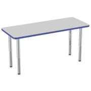 24" x 60" Rectangle Thermofused Activity Table with Adjustable Super Legs - Gray/Blue/Silver