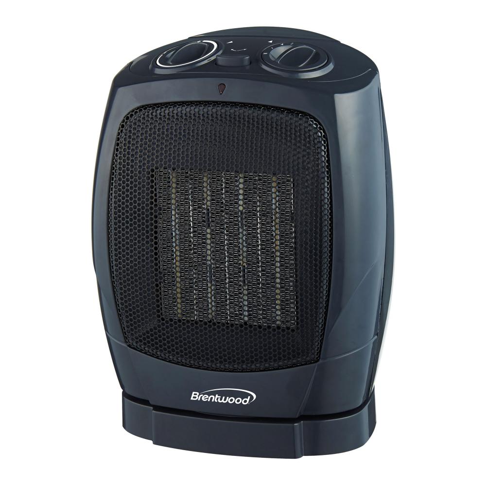 Brentwood H-C1600 1500-Watt Portable Oscillating Ceramic Space Heater and Fan, Black