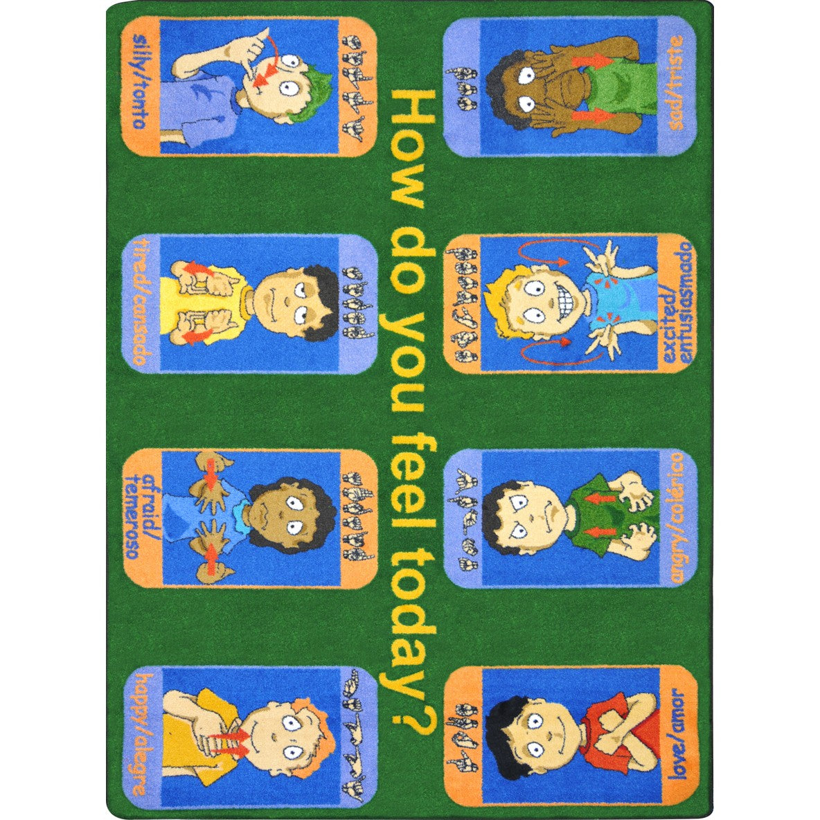 Signs of Emotions 5'4" x 7'8" area rug in color Multi