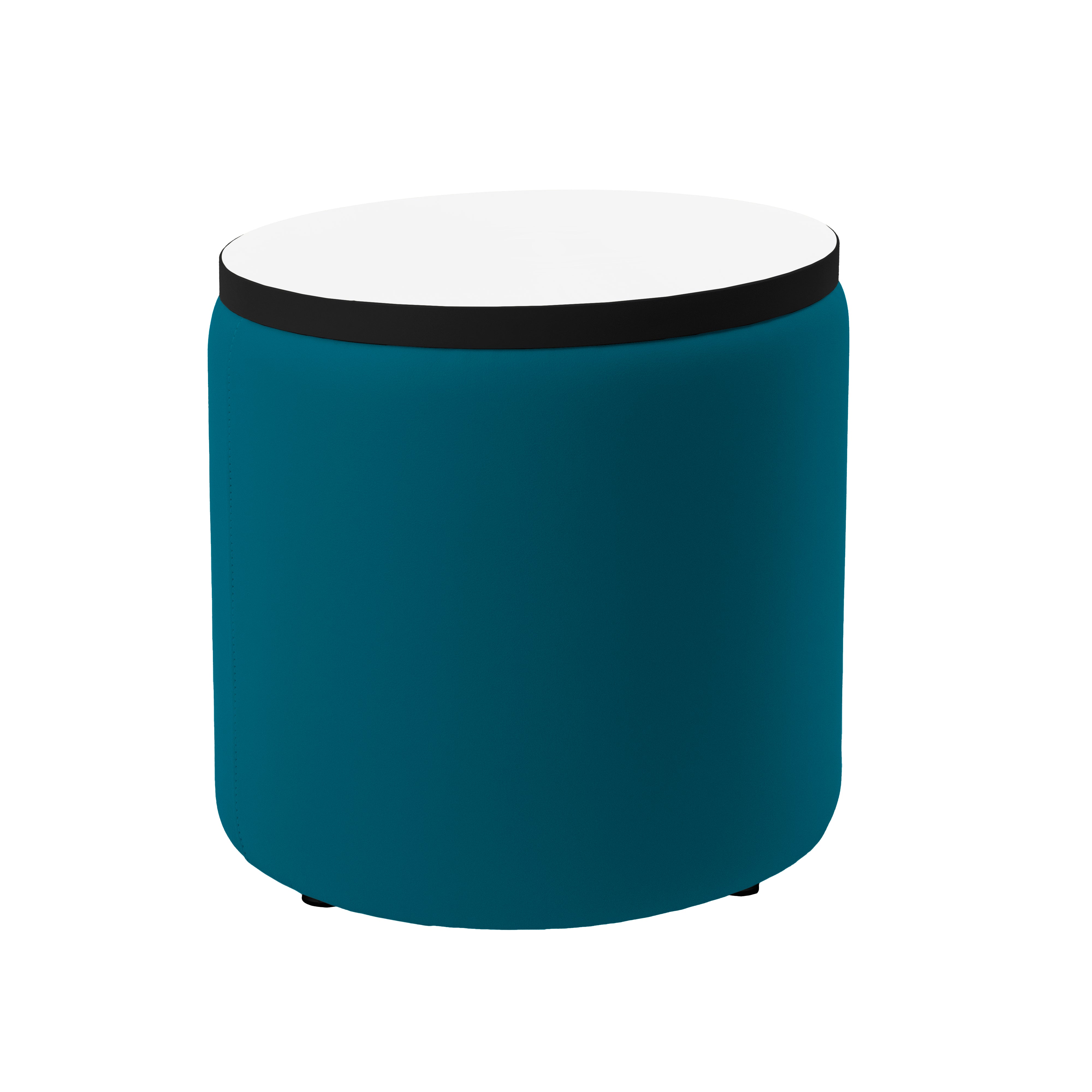 Pro Series Upholstered 18" Round Dry-Erase Ottoman Table 18" Height - Teal/Whiteboard