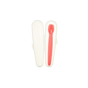 Silicone baby spoon with travel case /Pink